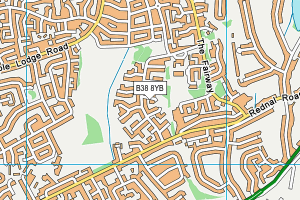 B38 8YB map - OS VectorMap District (Ordnance Survey)