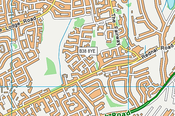 B38 8YE map - OS VectorMap District (Ordnance Survey)