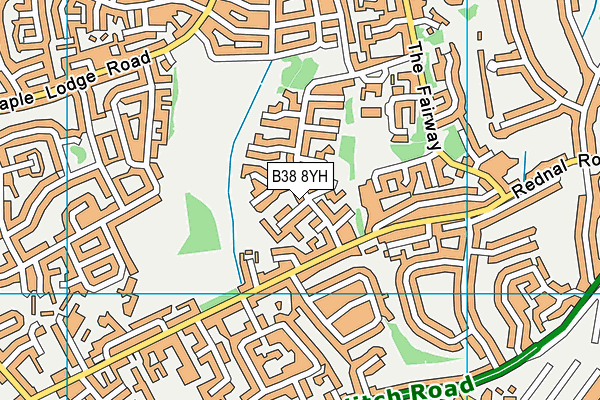 B38 8YH map - OS VectorMap District (Ordnance Survey)