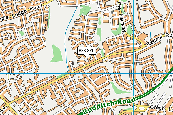 B38 8YL map - OS VectorMap District (Ordnance Survey)