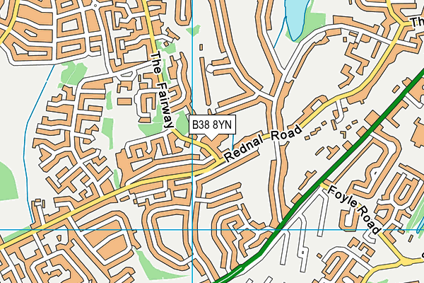 B38 8YN map - OS VectorMap District (Ordnance Survey)