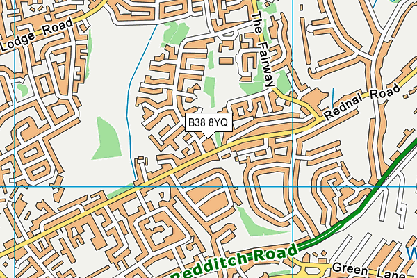 B38 8YQ map - OS VectorMap District (Ordnance Survey)