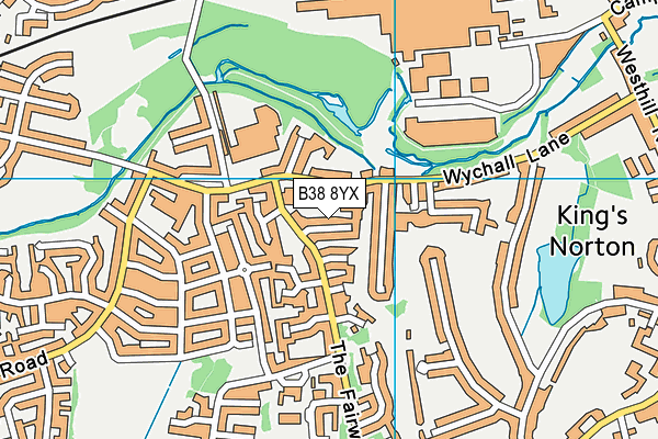 B38 8YX map - OS VectorMap District (Ordnance Survey)