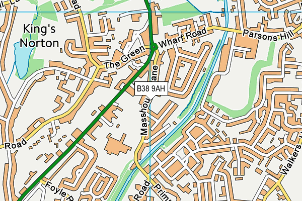 B38 9AH map - OS VectorMap District (Ordnance Survey)