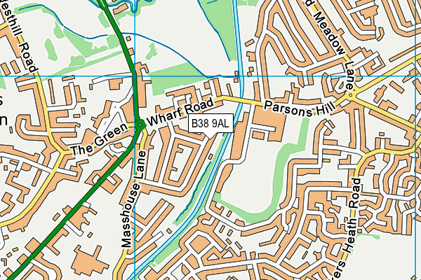 B38 9AL map - OS VectorMap District (Ordnance Survey)