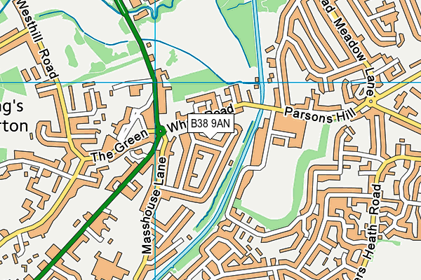 B38 9AN map - OS VectorMap District (Ordnance Survey)