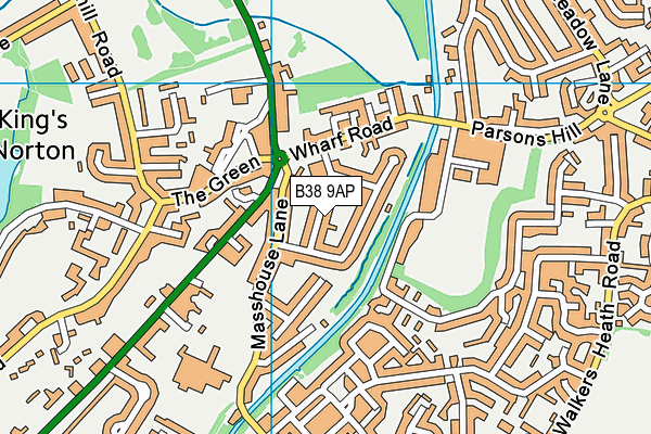 B38 9AP map - OS VectorMap District (Ordnance Survey)