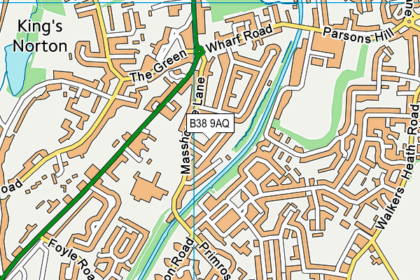 B38 9AQ map - OS VectorMap District (Ordnance Survey)