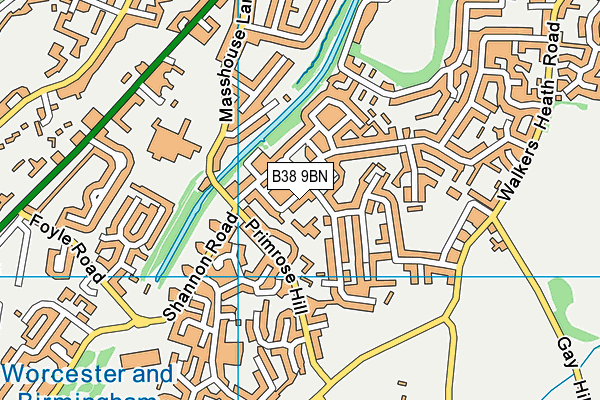 B38 9BN map - OS VectorMap District (Ordnance Survey)