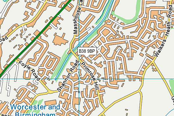 B38 9BP map - OS VectorMap District (Ordnance Survey)