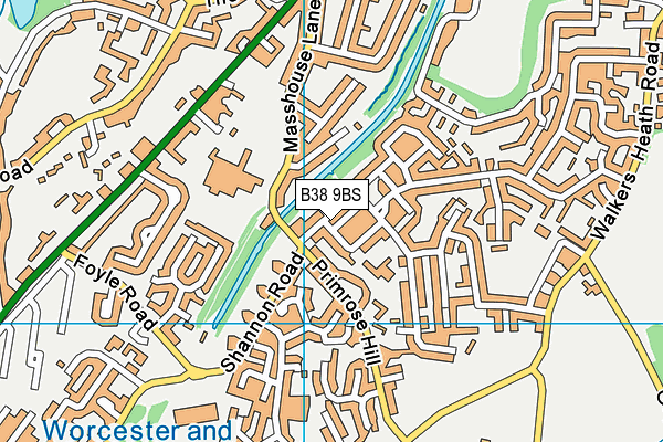 B38 9BS map - OS VectorMap District (Ordnance Survey)