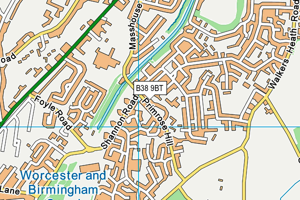 B38 9BT map - OS VectorMap District (Ordnance Survey)