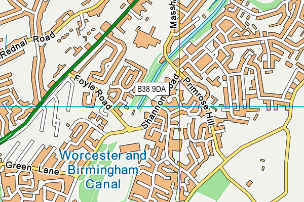 B38 9DA map - OS VectorMap District (Ordnance Survey)