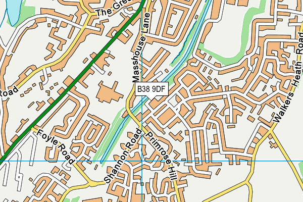 B38 9DF map - OS VectorMap District (Ordnance Survey)