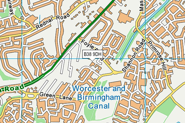 B38 9DH map - OS VectorMap District (Ordnance Survey)