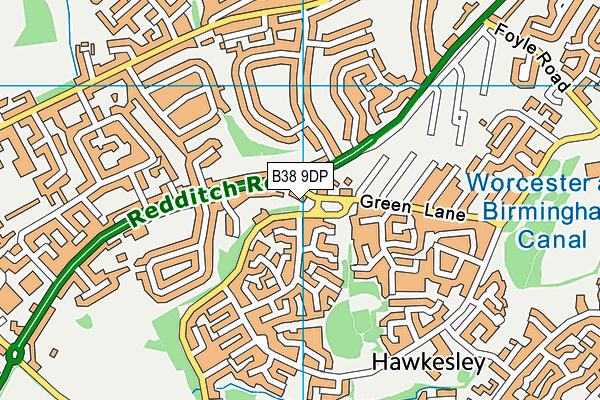 B38 9DP map - OS VectorMap District (Ordnance Survey)