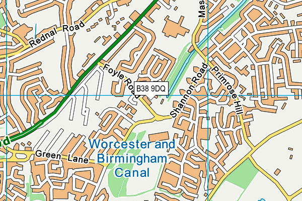 B38 9DQ map - OS VectorMap District (Ordnance Survey)