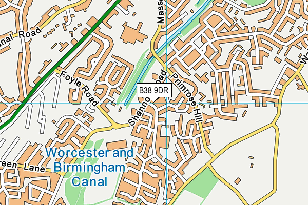 B38 9DR map - OS VectorMap District (Ordnance Survey)