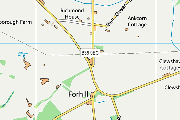 B38 9EG map - OS VectorMap District (Ordnance Survey)