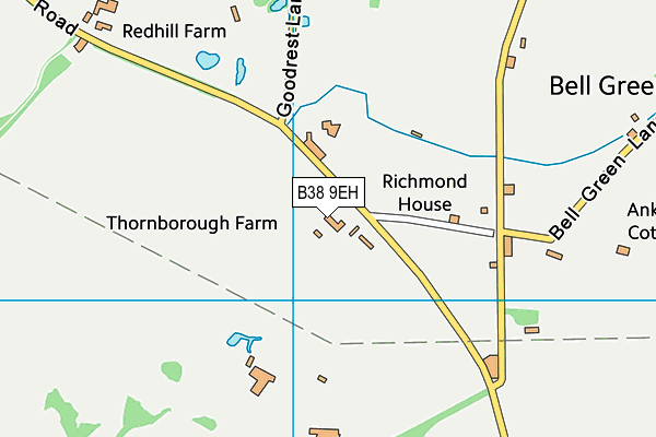 B38 9EH map - OS VectorMap District (Ordnance Survey)
