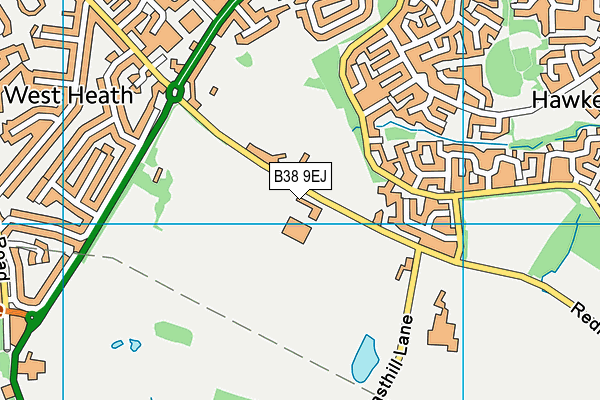 B38 9EJ map - OS VectorMap District (Ordnance Survey)