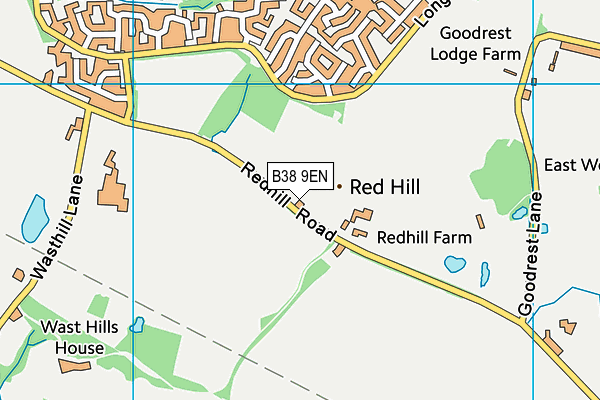 B38 9EN map - OS VectorMap District (Ordnance Survey)