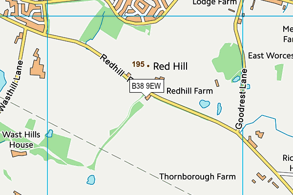 B38 9EW map - OS VectorMap District (Ordnance Survey)