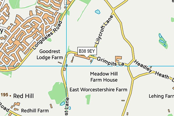 B38 9EY map - OS VectorMap District (Ordnance Survey)