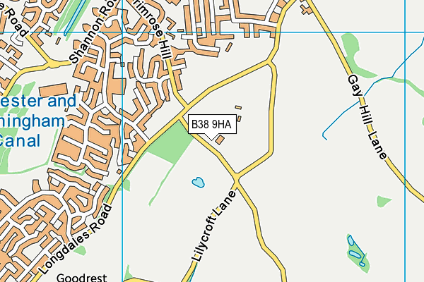 B38 9HA map - OS VectorMap District (Ordnance Survey)