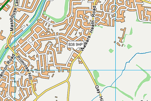 B38 9HP map - OS VectorMap District (Ordnance Survey)