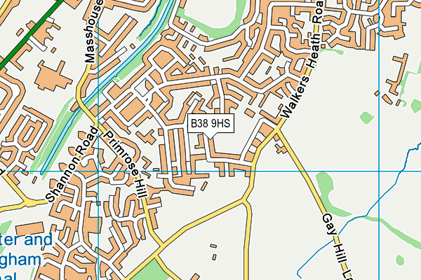 B38 9HS map - OS VectorMap District (Ordnance Survey)