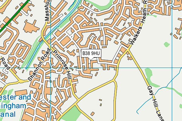 B38 9HU map - OS VectorMap District (Ordnance Survey)