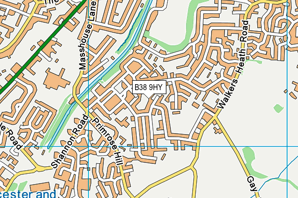 B38 9HY map - OS VectorMap District (Ordnance Survey)
