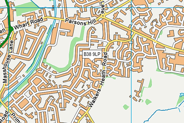 B38 9LP map - OS VectorMap District (Ordnance Survey)