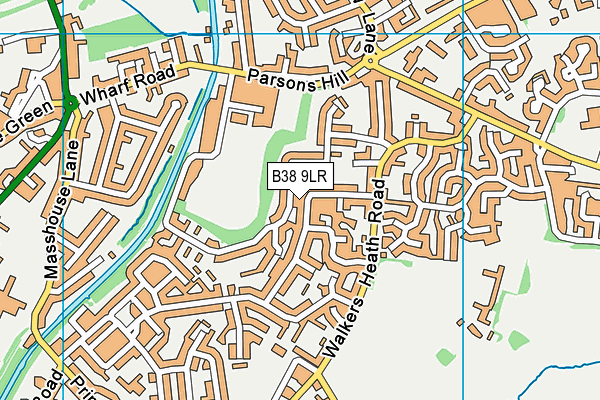 B38 9LR map - OS VectorMap District (Ordnance Survey)