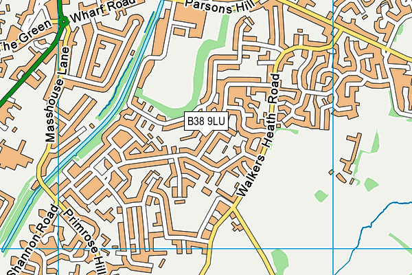 B38 9LU map - OS VectorMap District (Ordnance Survey)