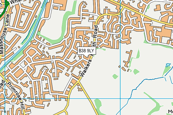 B38 9LY map - OS VectorMap District (Ordnance Survey)