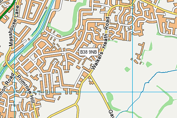 B38 9NB map - OS VectorMap District (Ordnance Survey)