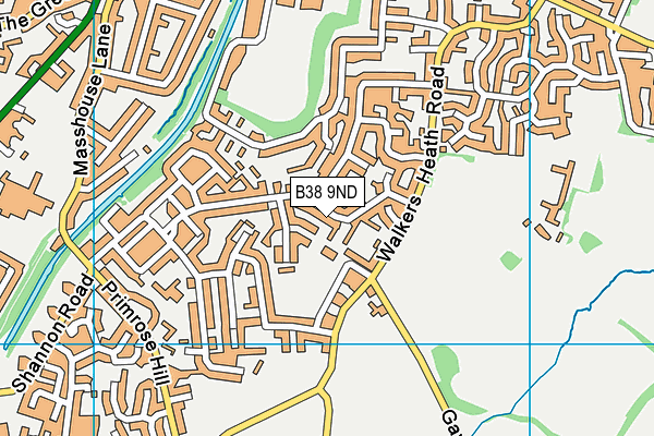 B38 9ND map - OS VectorMap District (Ordnance Survey)