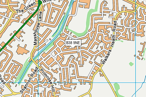 B38 9NE map - OS VectorMap District (Ordnance Survey)