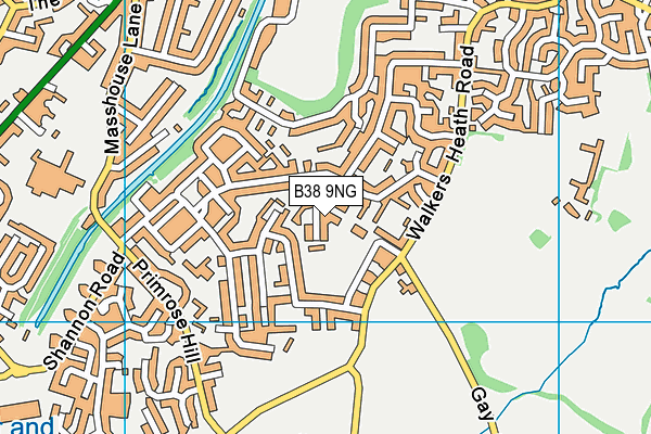 B38 9NG map - OS VectorMap District (Ordnance Survey)