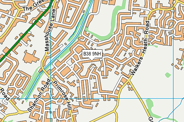 B38 9NH map - OS VectorMap District (Ordnance Survey)