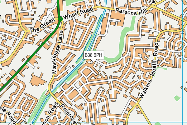 B38 9PH map - OS VectorMap District (Ordnance Survey)