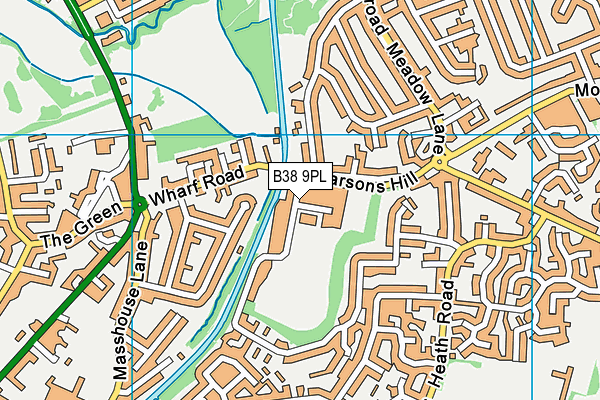 B38 9PL map - OS VectorMap District (Ordnance Survey)