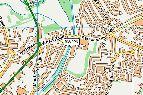 B38 9PN map - OS VectorMap District (Ordnance Survey)