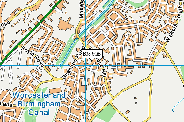 B38 9QB map - OS VectorMap District (Ordnance Survey)