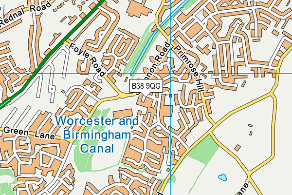 B38 9QG map - OS VectorMap District (Ordnance Survey)