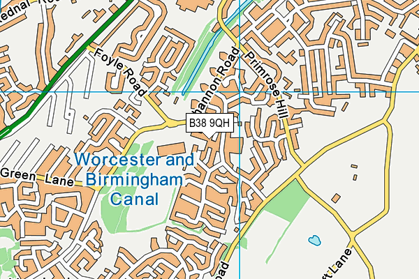 B38 9QH map - OS VectorMap District (Ordnance Survey)