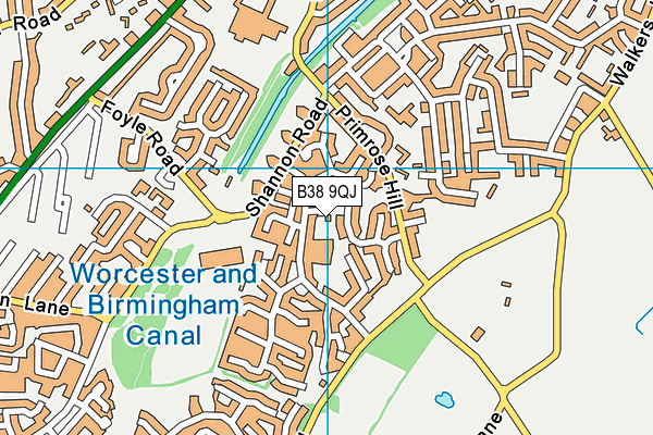 B38 9QJ map - OS VectorMap District (Ordnance Survey)