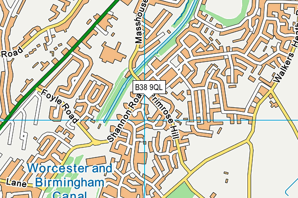 B38 9QL map - OS VectorMap District (Ordnance Survey)